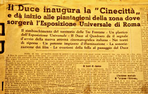 Un ritaglio di giornale ripreso da L'arma più forte - L'uomo che inventò Cinecittà