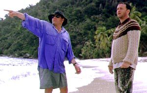 Il regista Robert Zemeckis e Tom Hanks sul set di Cast Away