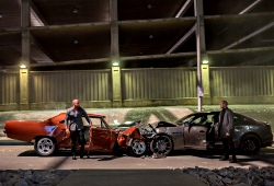 Vin Diesel e Jason Statham in una scena di Fast & Furious 7