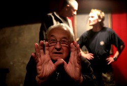 Il regista Andrzej Wajda sul set di Katyn