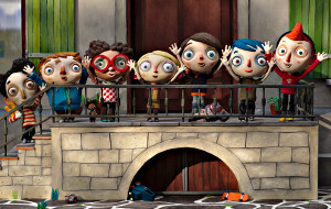 Ahmed, Jujube, Béatrice, Alice, Camille, Zucchina e Simon in una scena di La mia vita da Zucchina
