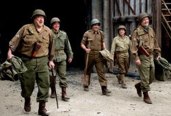 John Goodman, Matt Damon, George Clooney, Bob Balaban e Bill Murray in Monuments Men