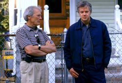 Il regista di Mystic River Clint Eastwood e Tim Robbins