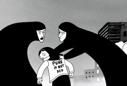 La piccola Marjane in una scena di Persepolis