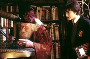 Richard Harris e Daniel Radcliffe in Harry Potter e la Camera dei Segreti