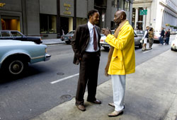 Will Smith con il vero Chris Gardner sul set di La ricerca della felicità