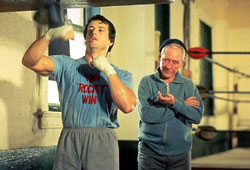 Sylvester Stallone e Burgess Meredith in Rocky