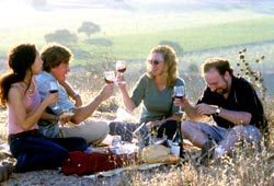 Sandra Ho, Thomas Haden Church, Virginia Madsen e Paul Giamatti in Sideways