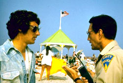 Il regista Steven Spielberg e Roy Scheider