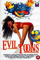 La fascetta della VHS inglese di Evil Toons