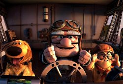 Carl Fredricksen e Russell in una scena di Up